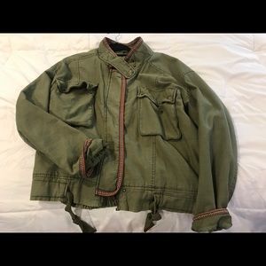 Large Free People olive green utility jacket